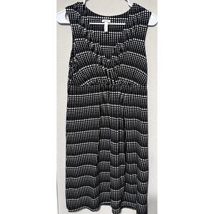 Soma Dress sz M Black White Polka Dot Jersey Soft Stretch Sleeveless knee length